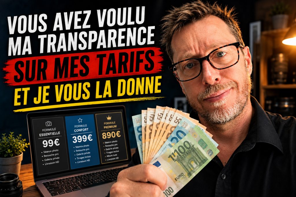 Transparence sur les tarifs de photographe